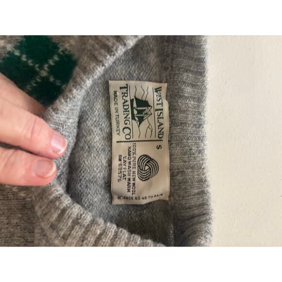 West Island Trading Co Wool Argyle Sweater Gray Multicolor Diamond Knit Size S - Picture 3 of 7